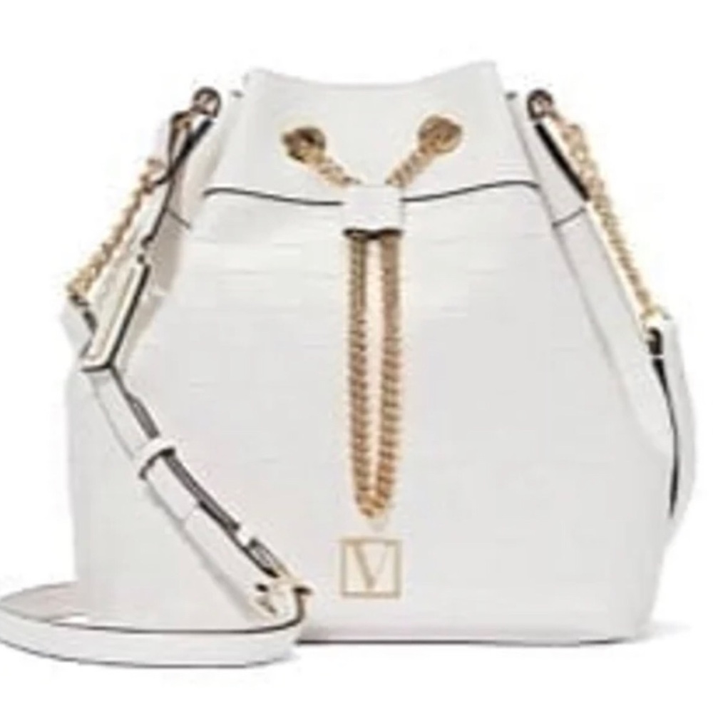 SET Victoria's Secret White Bucket Bag matching wallet - Picture 2 of 3